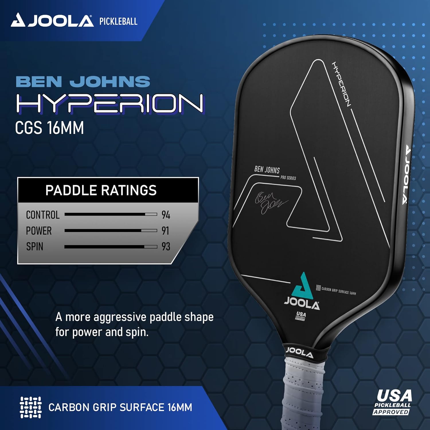 JOOLA Ben Johns Hyperion CGS 16 Pickleball Paddle