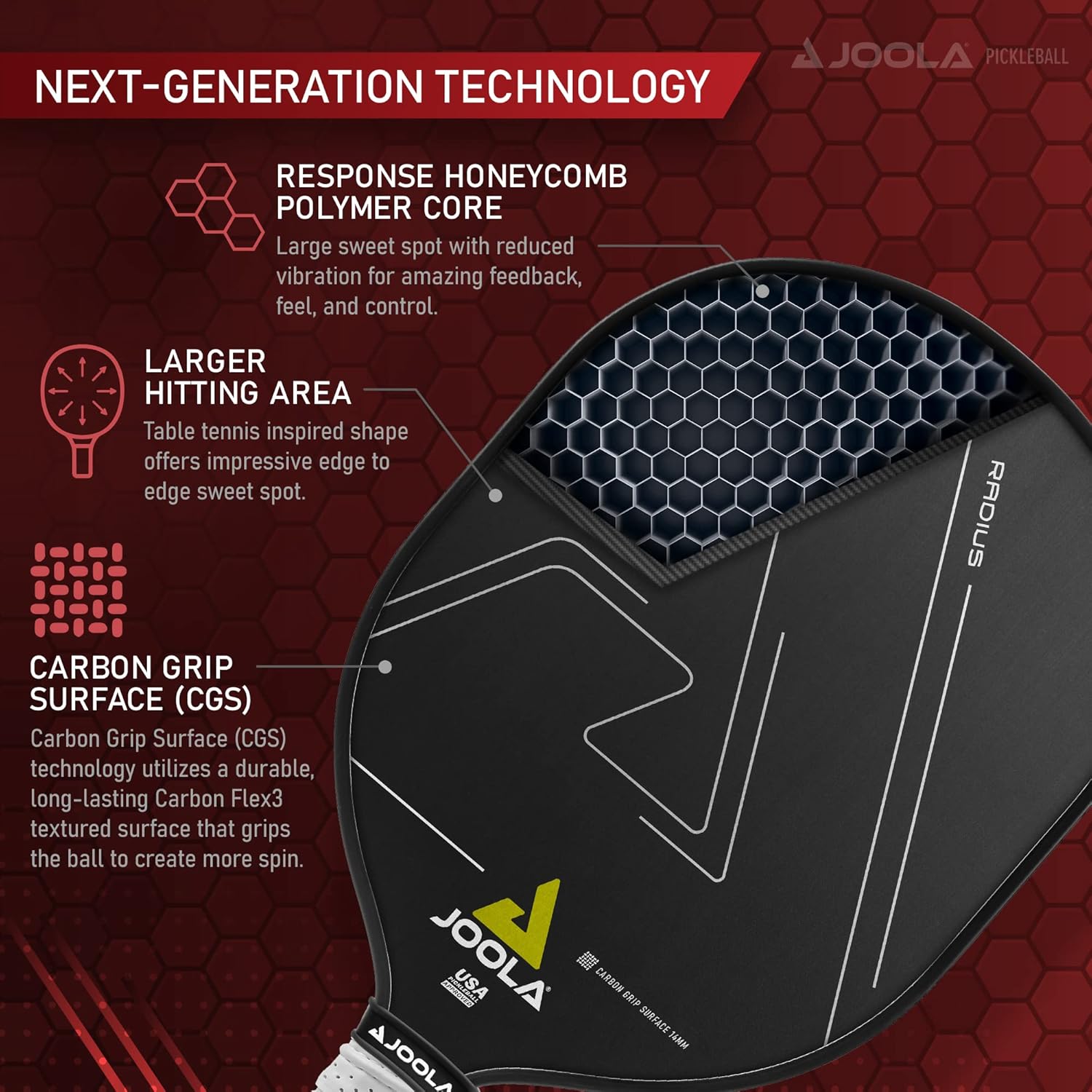 JOOLA Radius CGS 14 Pickleball Paddle
