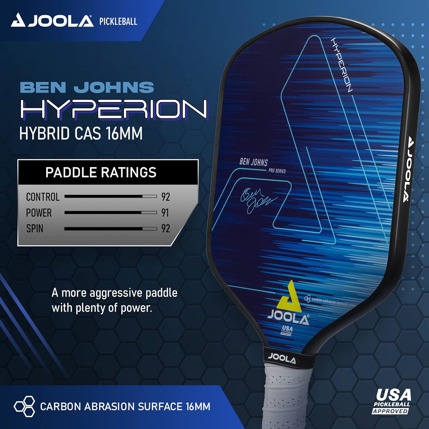 JOOLA Ben Johns Hyperion CAS 16 Pickleball Paddle