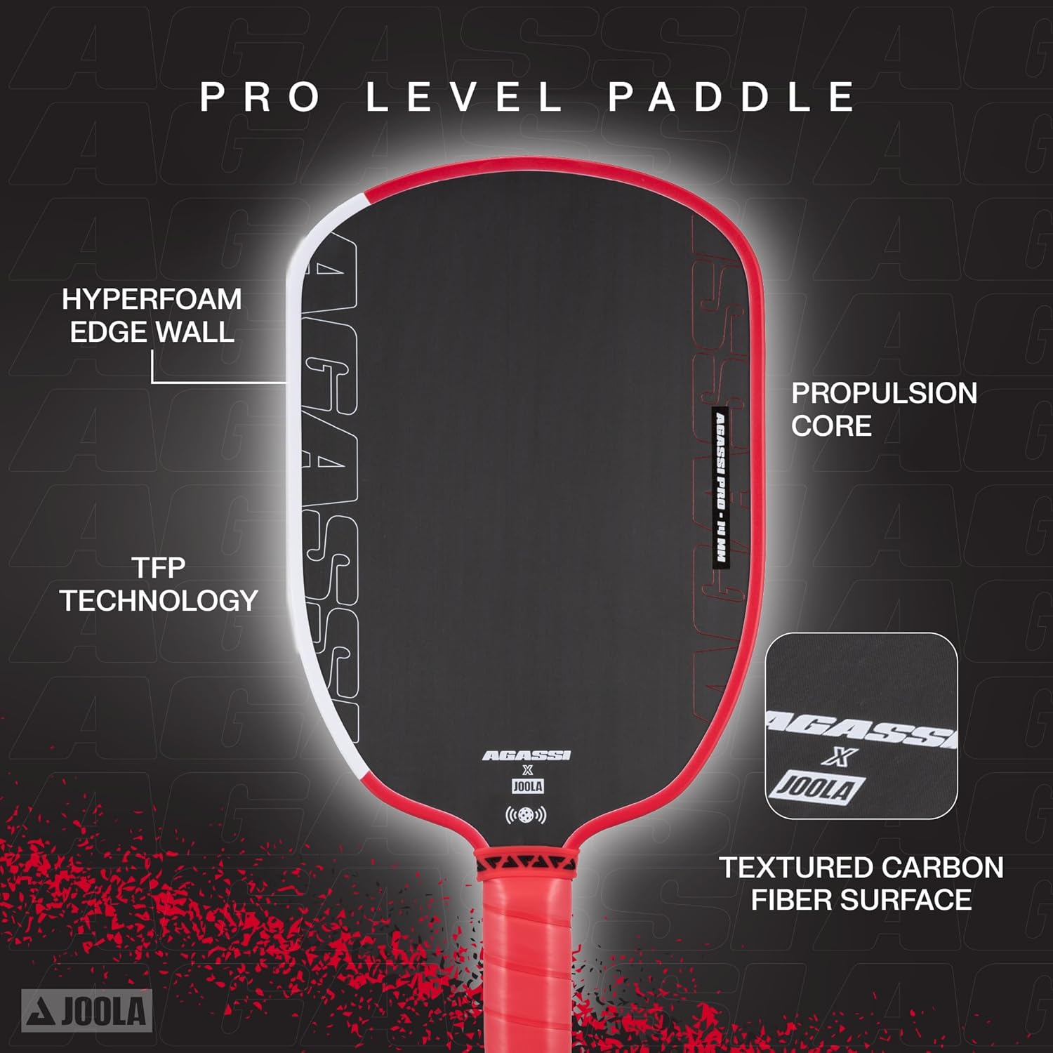 JOOLA Agassi Pro 14mm Pickleball Paddle