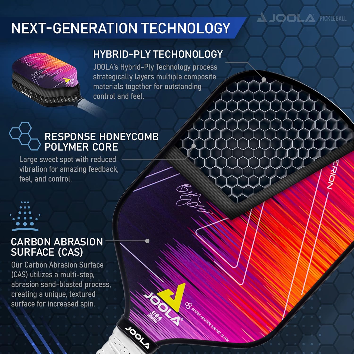 JOOLA Ben Johns Hyperion CAS 13.5 Pickleball Paddle