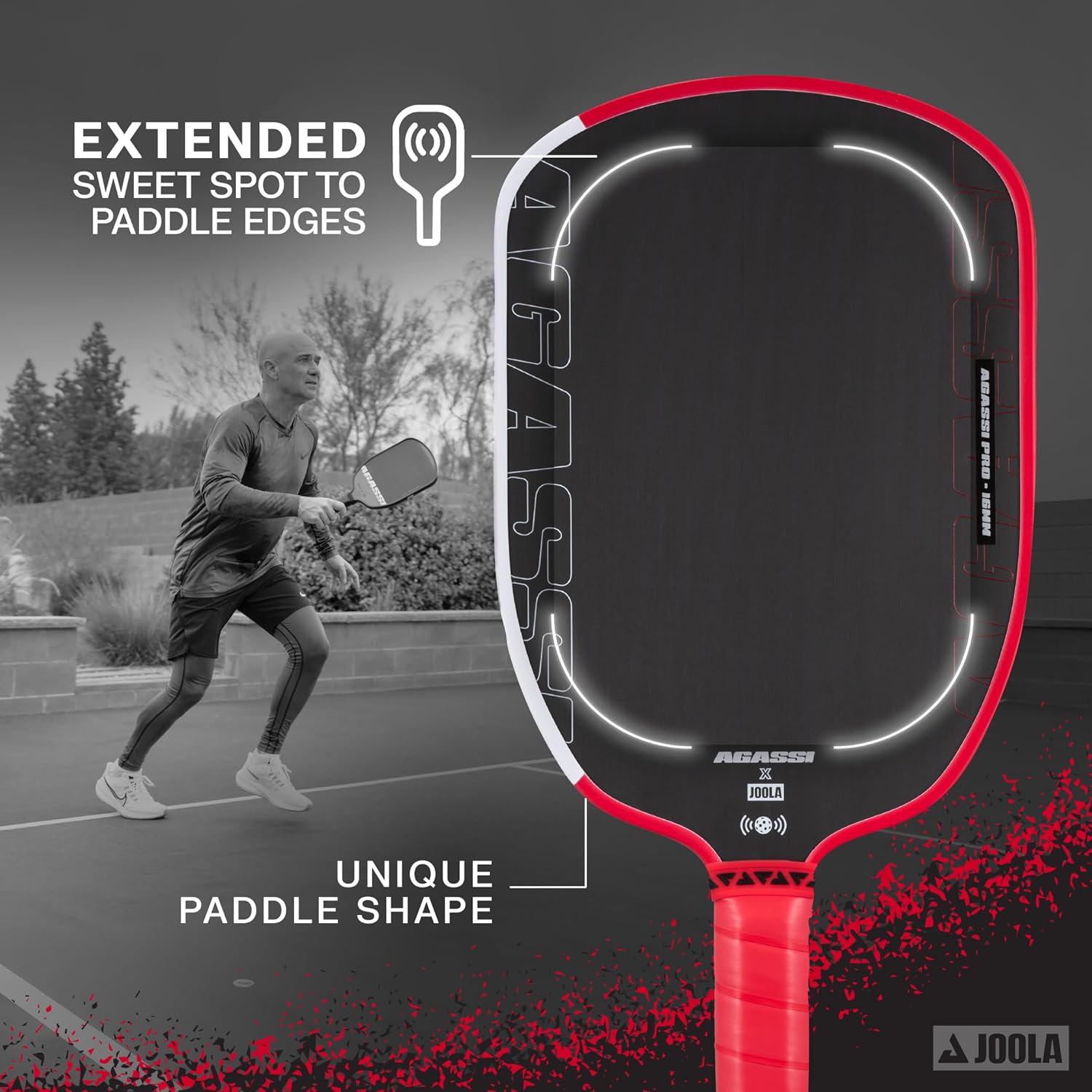 JOOLA Agassi Pro 16mm Pickleball Paddle