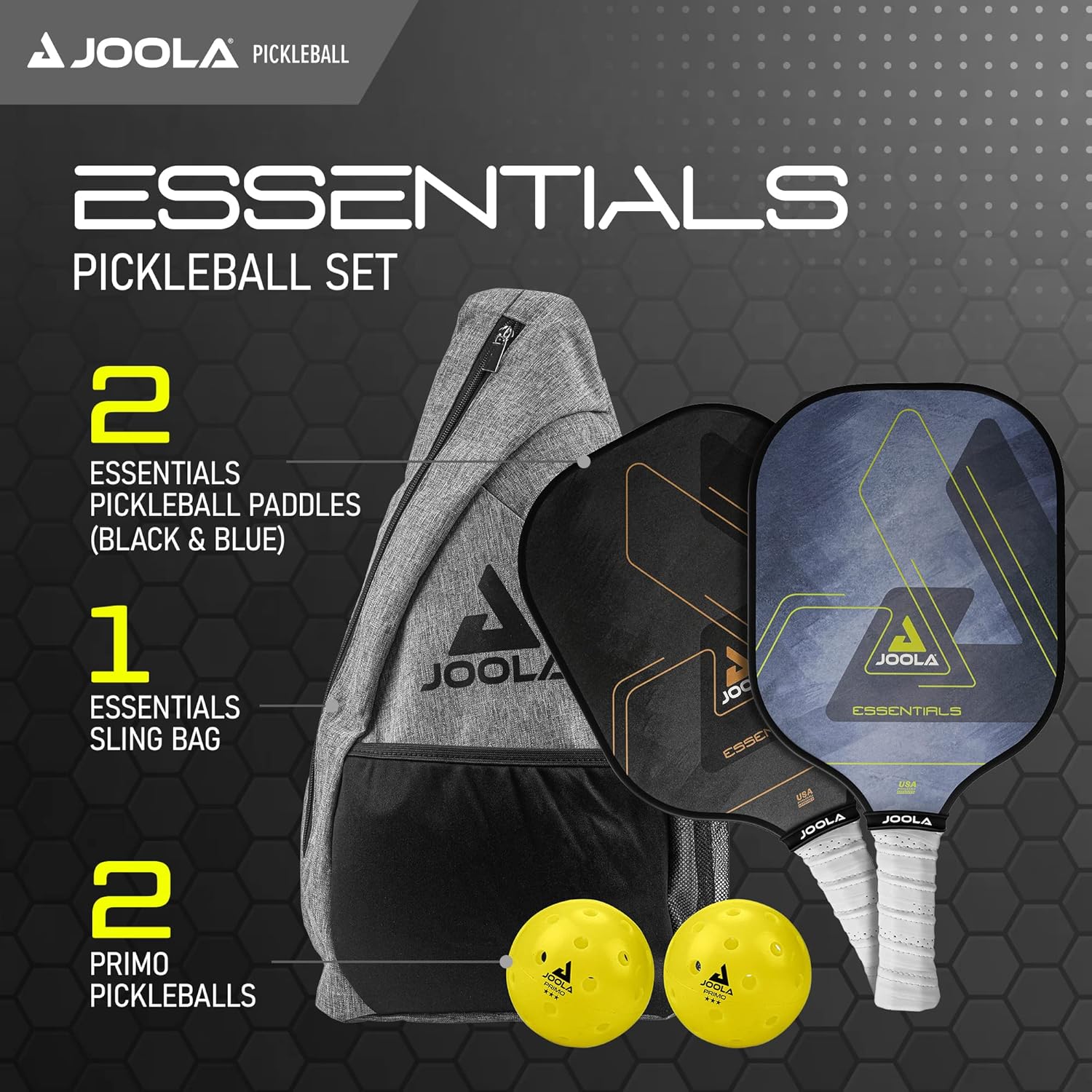 JOOLA Essentials Pickleball Paddles & Balls Set